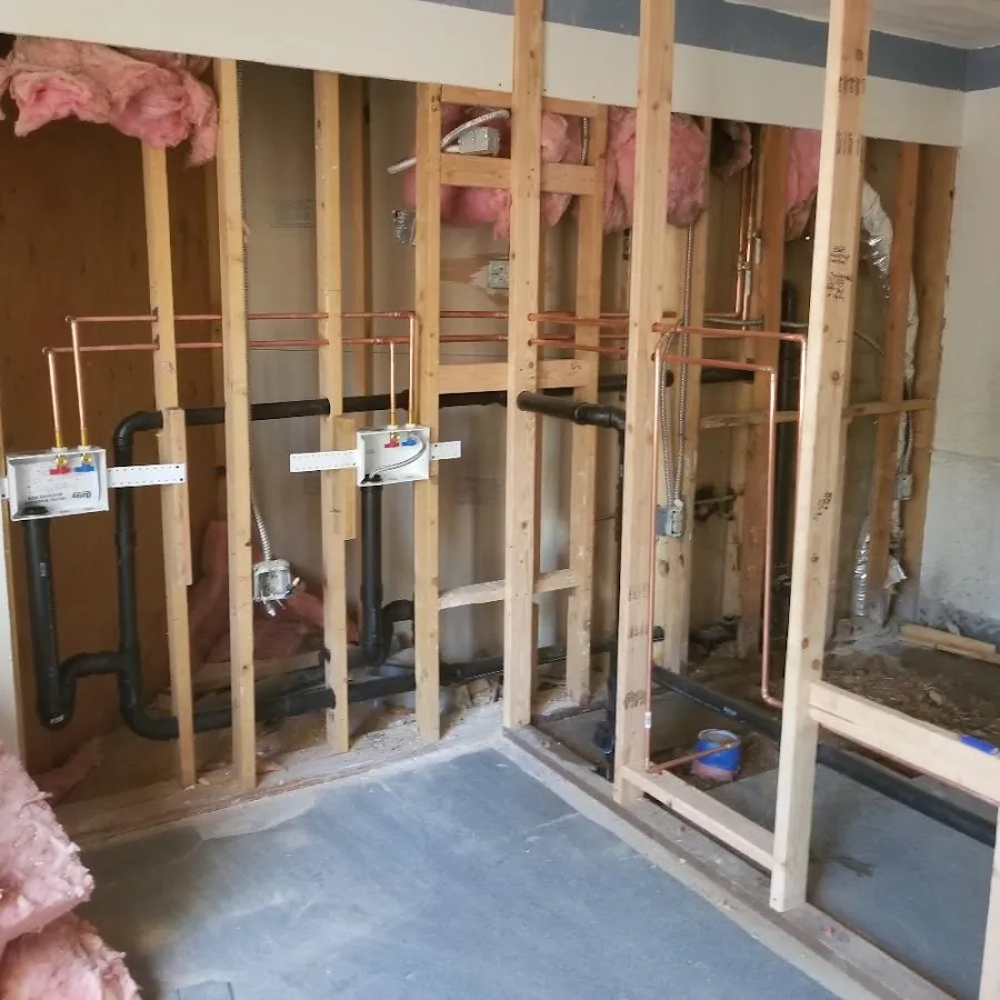 Copper pipe rough-in and plumbing installation in Greenwood